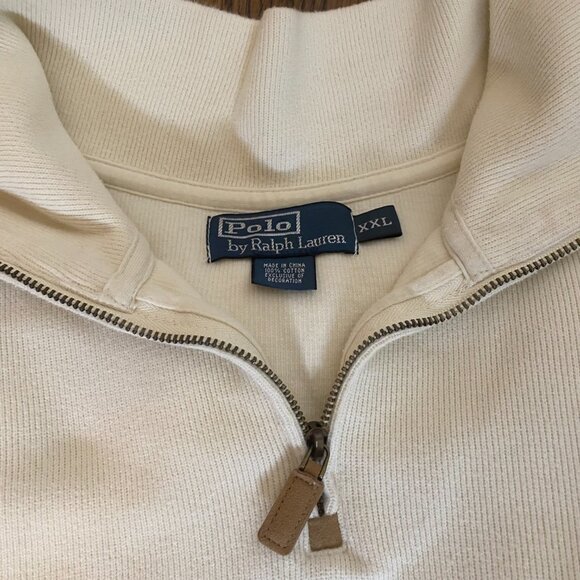 (2) Ralph Lauren 1/4 Zip XXL ivory & black mens plus size - Picture 4 of 8